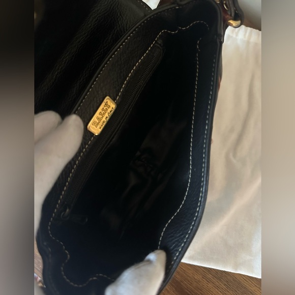 Bally Brown & Black Leather Shoulder Bag / Crossbody + Dustbag - Picture 10 of 11